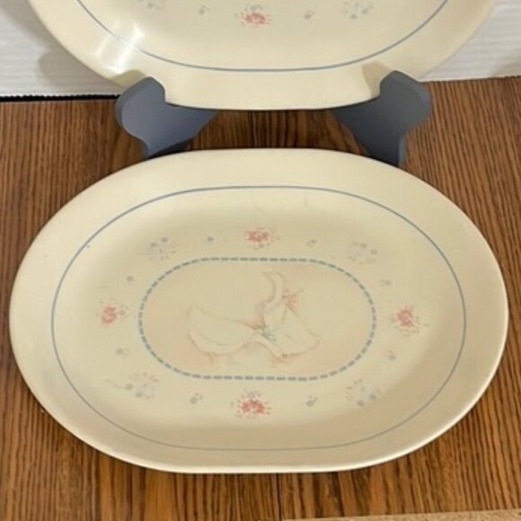 Vintage Corelle Country Promenade 12" Beige Oval Serving Platters Set of 2 - Picture 3 of 4